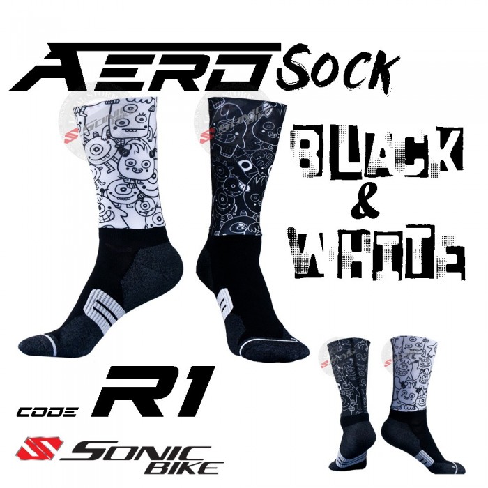 READY STOCK Aero Lycra Cycling Sock / Lycra Sock / R1